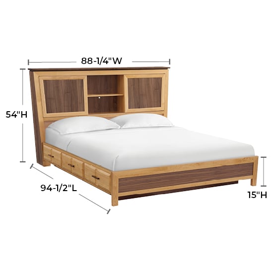 Whittier Wood Addison King Bookcase Storage Bed
