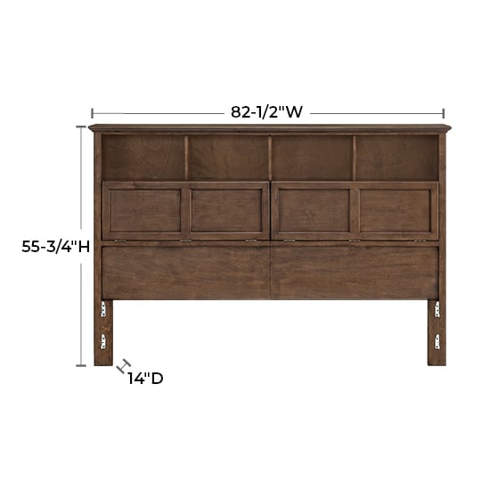 Whittier Wood McKenzie King Classic Bookcase Headboard