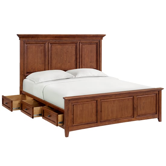 Whittier Wood McKenzie Glazed Cherry King Grand Storage Bed