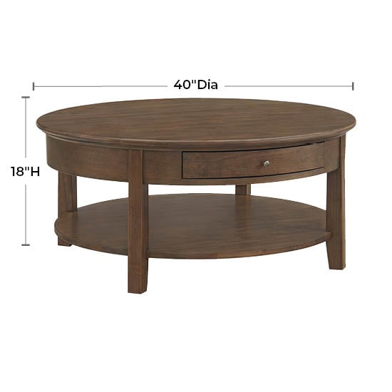 1-Drawer Round Cocktail Table