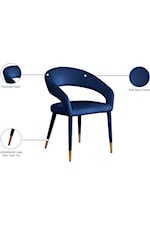 Meridian Furniture Destiny Contemporary Upholstered Black Velvet Dining Chair