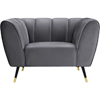 Contemporary Beaumont Chair Grey Velvet