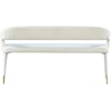 Meridian Furniture Destiny Upholstered Cream Velvet Bench