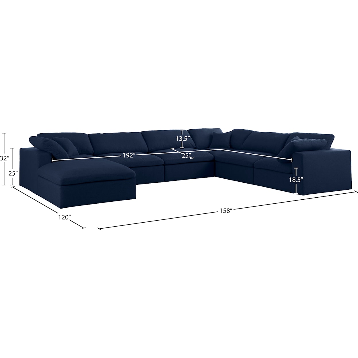 Meridian Furniture Serene Deluxe Comfort Modular Sectional