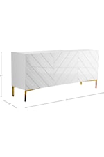 Meridian Furniture Collette Contemporary White Side Table with 3 Drawers