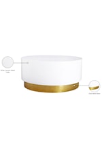 Meridian Furniture Deco Contemporary White Coffee Table with Gold Base