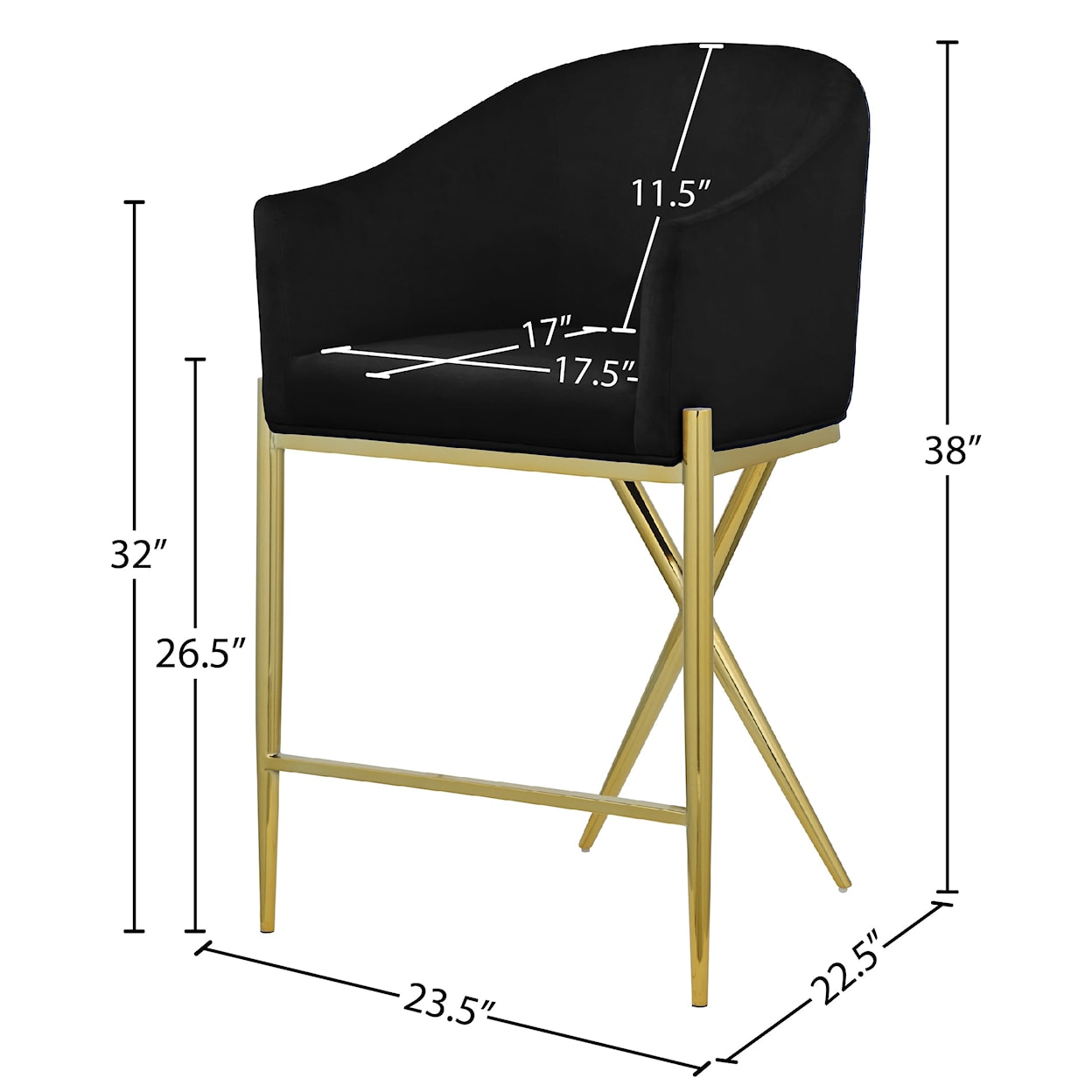 Meridian Furniture Xavier Counter Stool