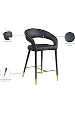 Meridian Furniture Destiny Contemporary Upholstered Black Faux Leather Dining Chair