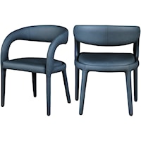 Sylvester Navy Faux Leather Dining Chair