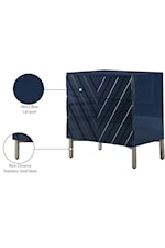 Meridian Furniture Collette Contemporary Navy Side Table with 3 Drawers