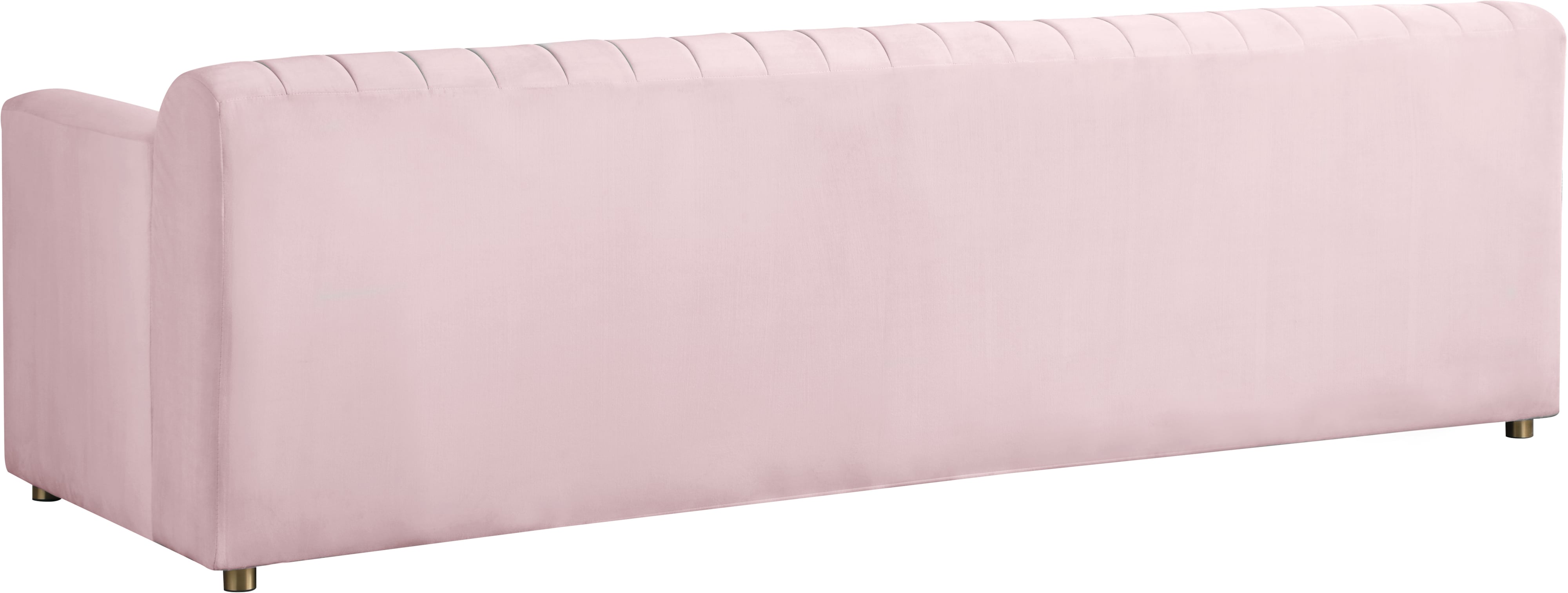 Meridian Furniture Naya 637PinkS Naya Pink Velvet Sofa Corner