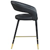 Meridian Furniture Destiny Upholstered Black Faux Leather Counter Stool