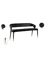 Meridian Furniture Destiny Contemporary Upholstered Black Velvet Bench