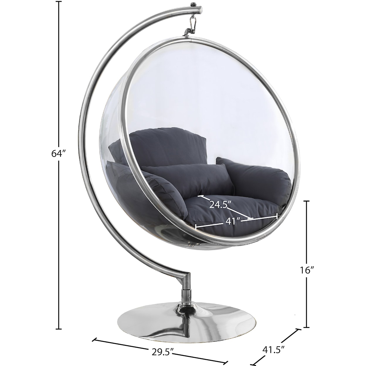 Meridian Furniture Luna Acrylic Swing Chair