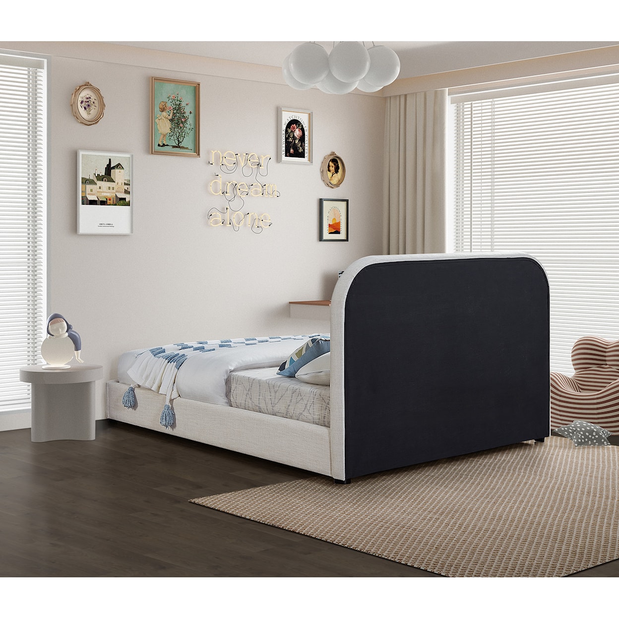 Meridian Furniture Blake Upholstered Low-Profile Full Bed