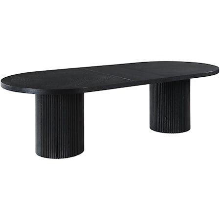 Black Oak Dining Table with Table Leaves