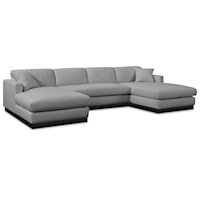 Johanna Grey Linen Textured Fabric 3Pc. Sectional (3 Boxes)