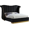 Meridian Furniture Flora Upholstered Black Velvet King Bed 