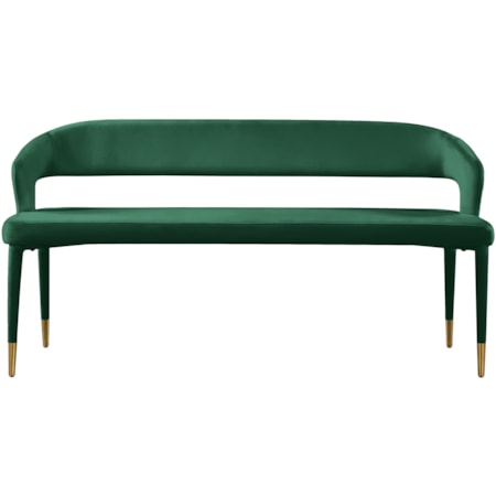 Upholstered Green Velvet Bench