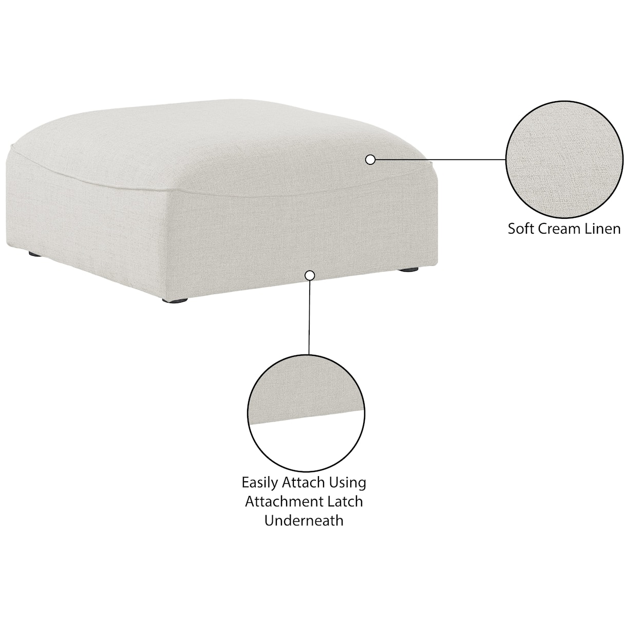 Meridian Furniture Miramar Ottoman