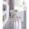 Meridian Furniture Fitzroy Upholstered Cream Velvet Counter Stool