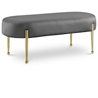 Gia Grey Velvet Bench