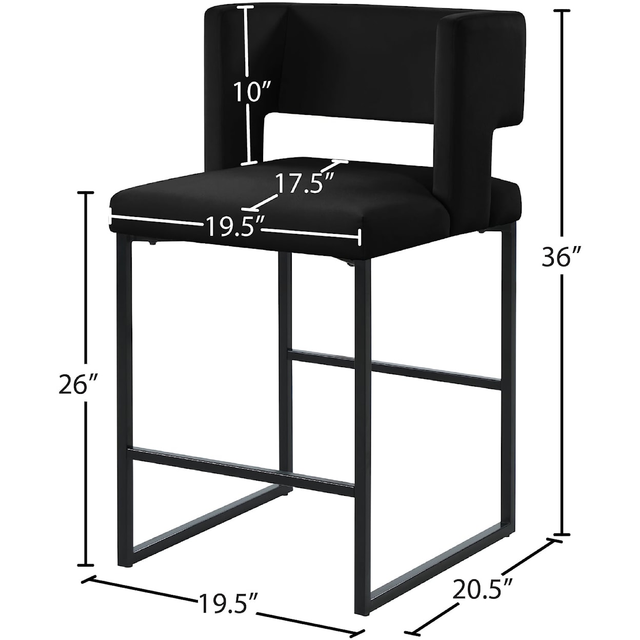 Meridian Furniture Caleb Counter Stool