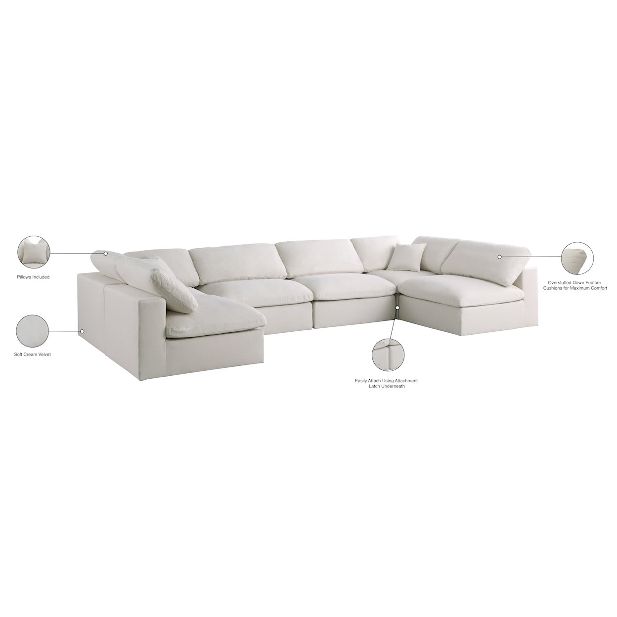 Meridian Furniture Plush Standard Comfort Modular Sectional