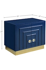 Meridian Furniture Cosmopolitan Contemporary Navy Lacquer Side Table with Gold Base