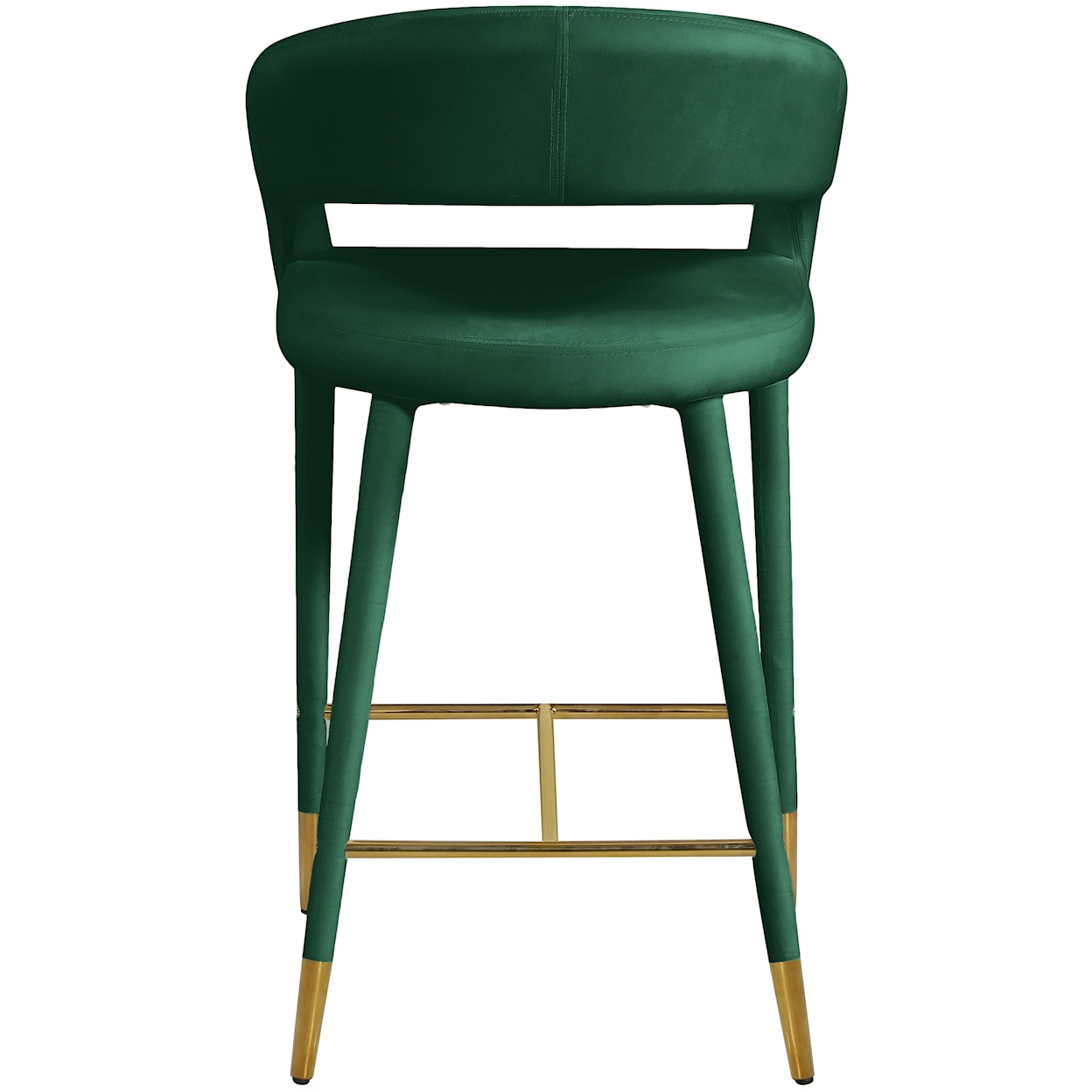 Meridian Furniture Destiny Upholstered Green Velvet Counter Stool