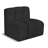 Arc Black Boucle Fabric Straight Chair