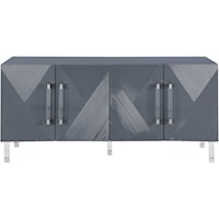 Contemporary Anastasia Sideboard/Buffet Grey Lacquer