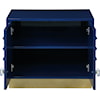 Meridian Furniture Cosmopolitan Navy Lacquer Side Table with Gold Base