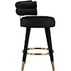 Meridian Furniture Fitzroy Upholstered Black Velvet Counter Stool