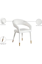 Meridian Furniture Destiny Contemporary Upholstered Cream Velvet Dining Chair