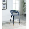 Meridian Furniture Destiny Upholstered Navy Faux Leather Counter Stool