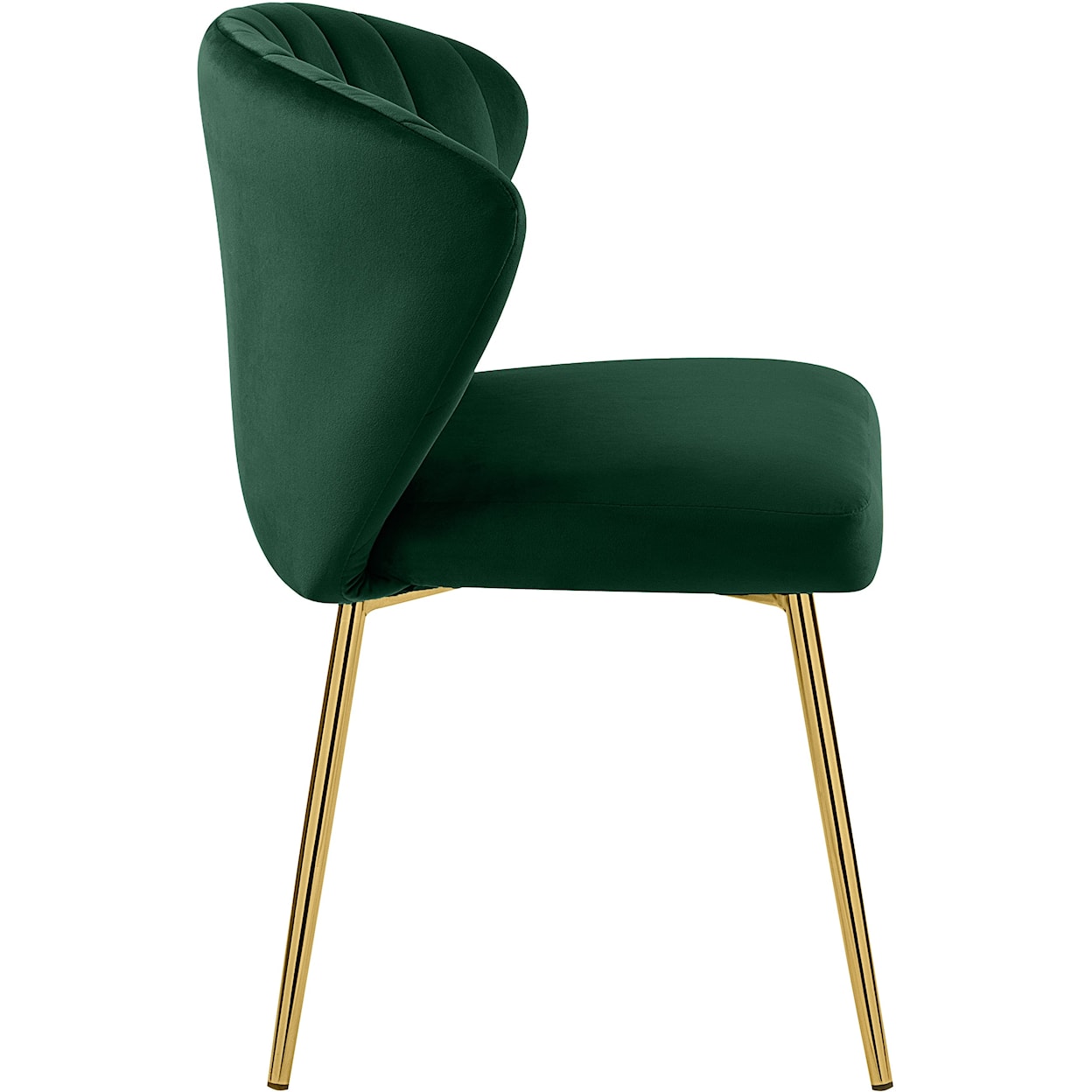 Meridian Furniture Finley Green Velvet Dining Chair with Gold Legs