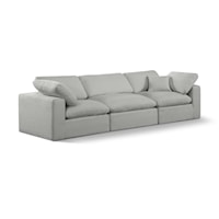 Comfy Grey Linen Textured Fabric Modular Sofa