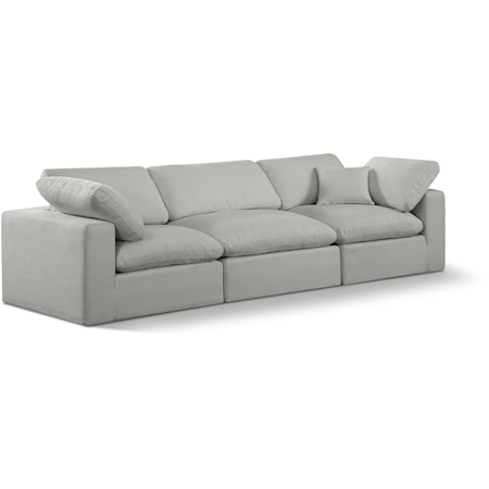 Comfy Grey Linen Textured Fabric Modular Sofa