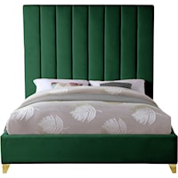 Contemporary Upholstered Queen Panel Bed with Channel Tufting