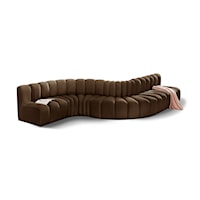 Arc Brown Velvet Modular Sofa