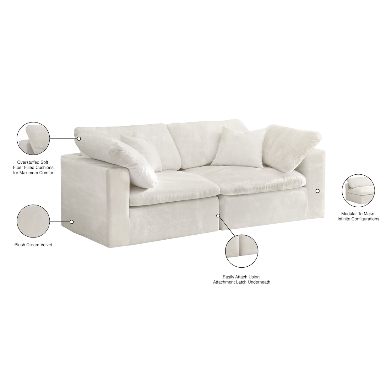 Meridian Furniture Cozy Comfort Modular Sofa