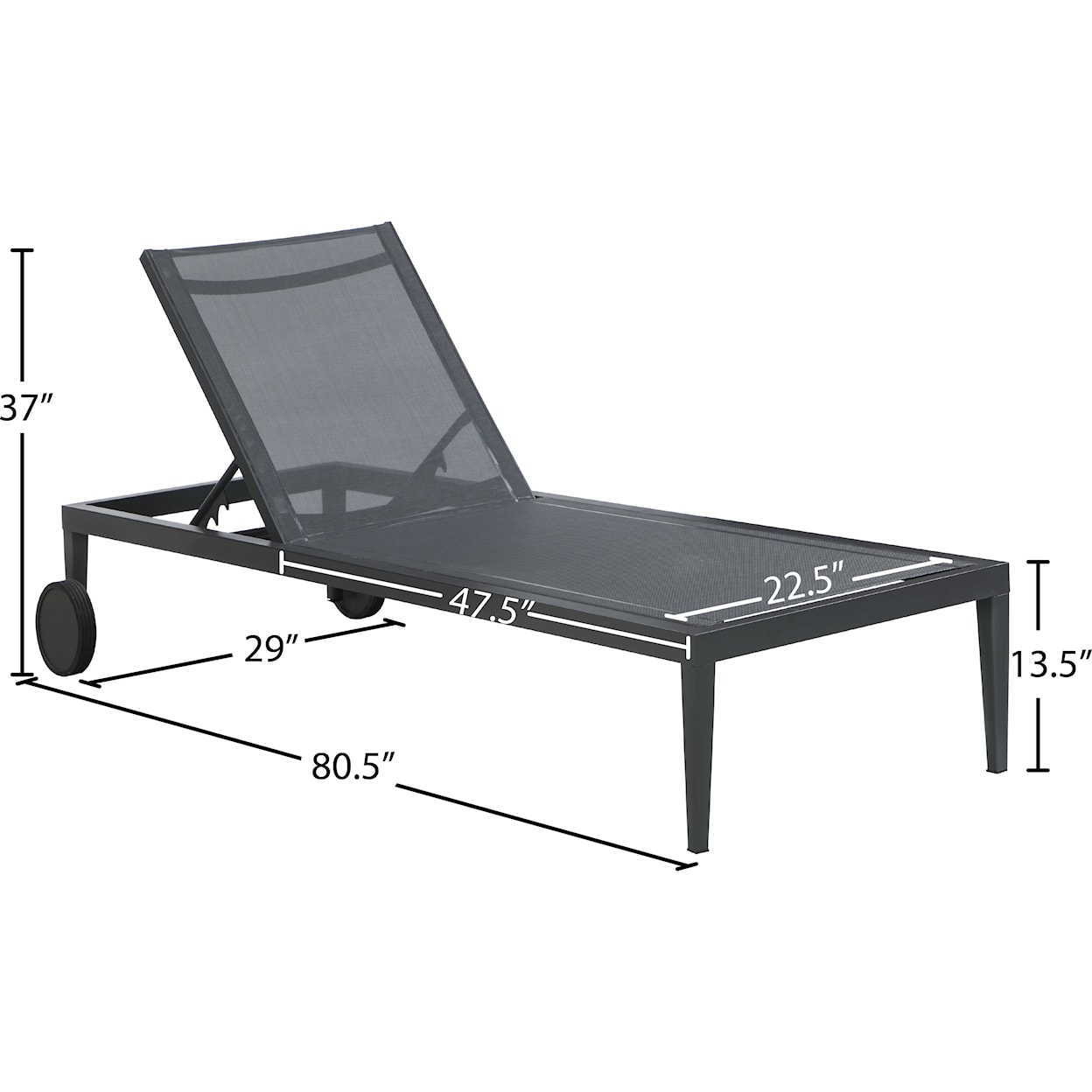 Meridian Furniture Nizuc Aluminum Mesh Chaise Lounge Chair