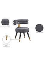 Meridian Furniture Fitzroy Contemporary Upholstered Grey Velvet Counter Stool
