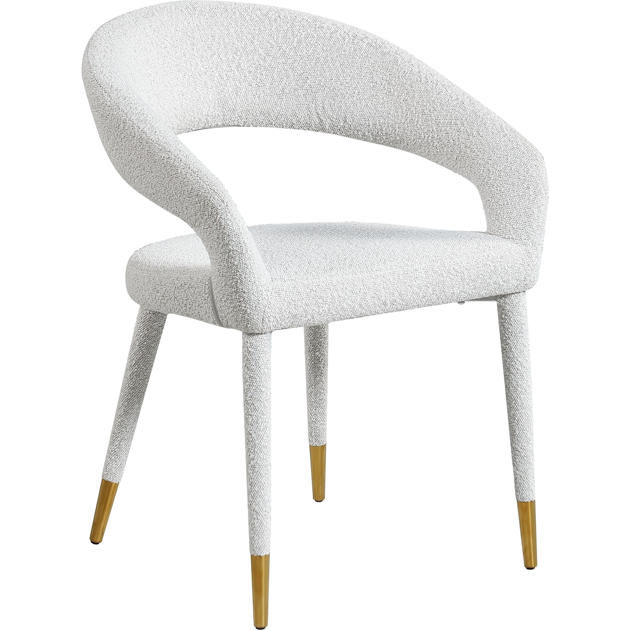Meridian Furniture Destiny Upholstered Cream Boucle Fabric Dining Chair