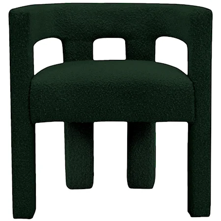 Contemporary Athena Accent/Dining Chair Green Boucle Fabric