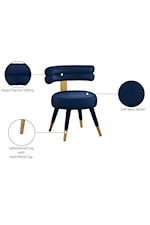 Meridian Furniture Fitzroy Contemporary Upholstered Black Velvet Dining Chair