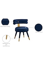 Meridian Furniture Fitzroy Contemporary Upholstered Navy Velvet Counter Stool