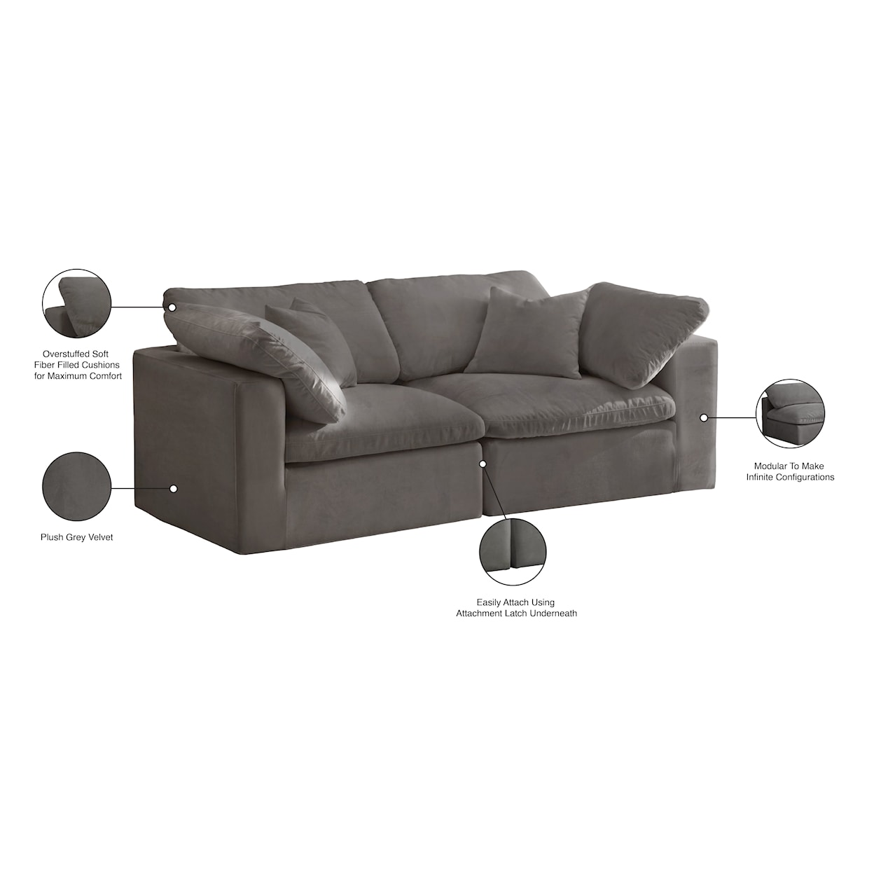 Meridian Furniture Cozy Comfort Modular Sofa