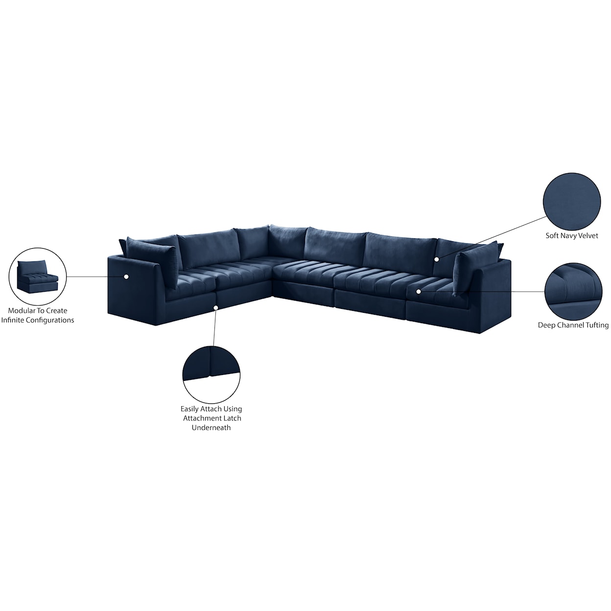 Meridian Furniture Jacob Modular Sectional